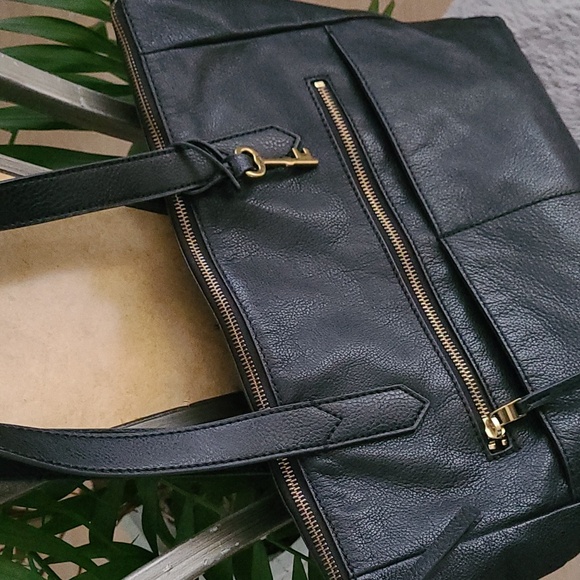 Black Leather Tote Bag ❤️ - Picture 2 of 12